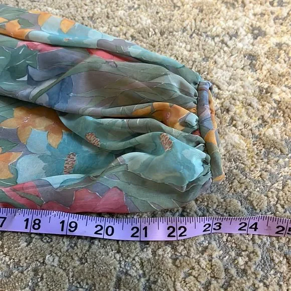 VTG William Pearson 70s Maxi Dress Size 8 Long balloon Sleeve flower Print funky - Picture 11 of 16